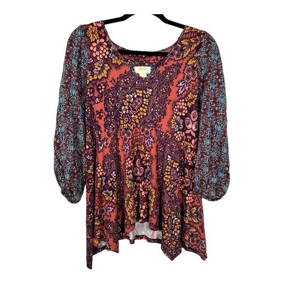 Anthropologie Maeve Mariella Boho Print Tunic Top Size Small - Picture 2 of 7